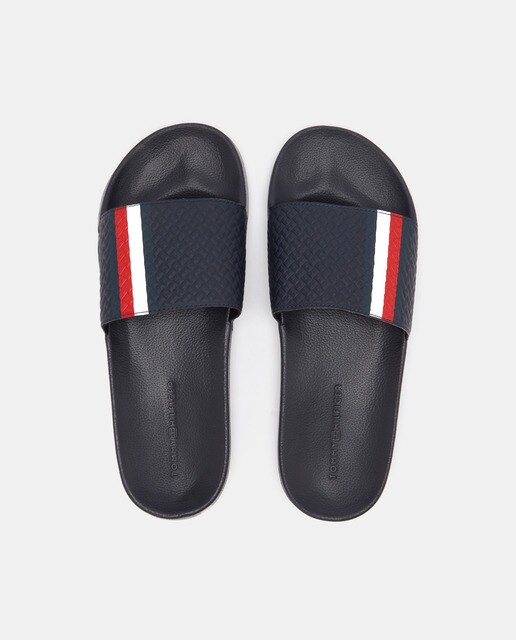Chanclas de hombre en color azul marino tipo pala con monograma · Tommy  Hilfiger · El Corte Inglés
