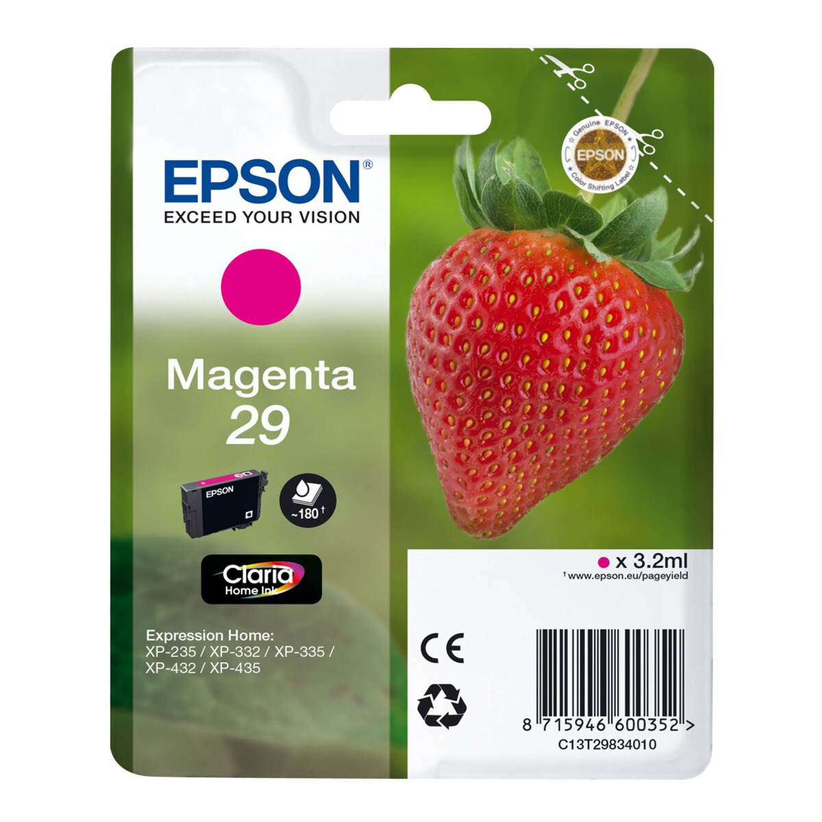 Cartucho original Epson 29 Magenta (C13T29834010) 1