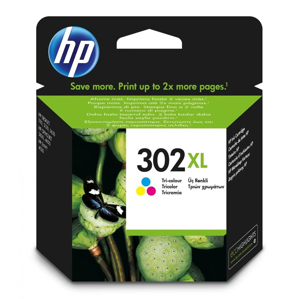 Cartucho de tinta original HP 302 XL Alta Capacidad tricolor (F6U67AE) 1
