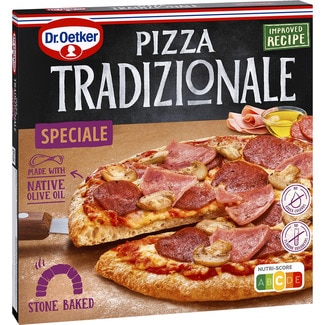 pizza con salami jamón champiñones queso y tomate Speciale estuche 345 g - Dr.oetker Tradizionale