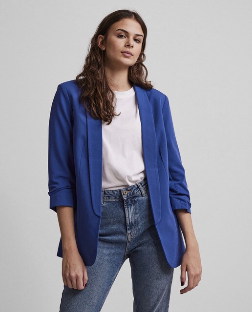 Blazer de mujer con mangas 3/4 y cuellos de solapa · Pieces · El Corte  Inglés