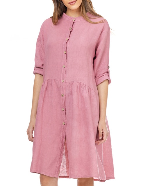 Imagen 0 de Vestido oversize camisero con talle bajo