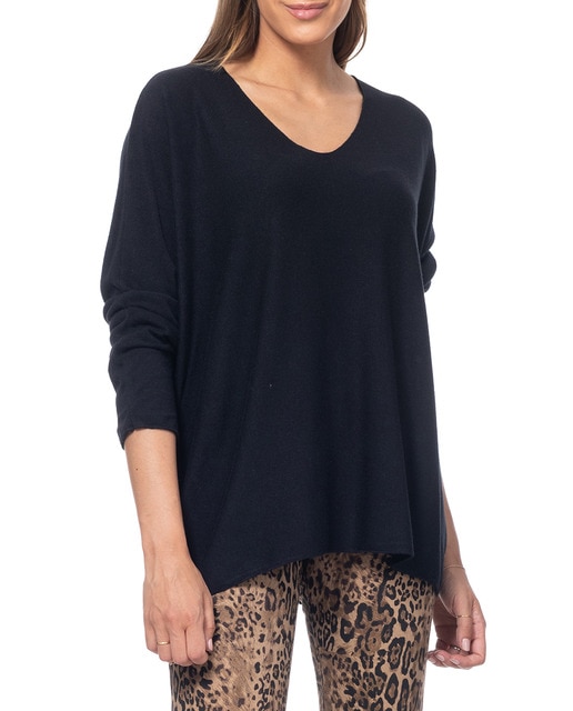 Imagen 0 de Jersey ancho de punto con cuello pico