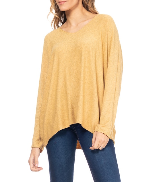 Imagen 0 de Jersey ancho de punto con cuello pico