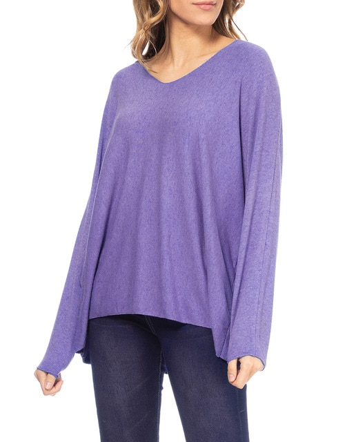 Imagen 0 de Jersey ancho de punto con cuello pico