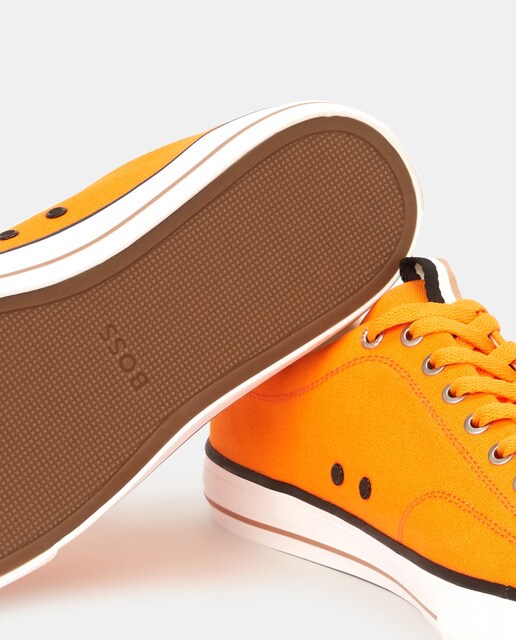 Zapatillas de lona de hombre en color naranja con logotipo · Boss · El  Corte Inglés