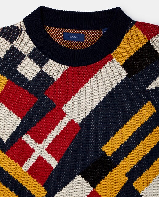 Jersey de hombre de cuello redondo color natural · Gant · El Corte Inglés