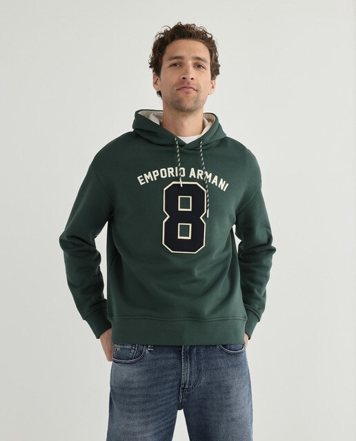 Sudadera de hombre verde oscuro con capucha · Emporio Armani · El Corte  Inglés