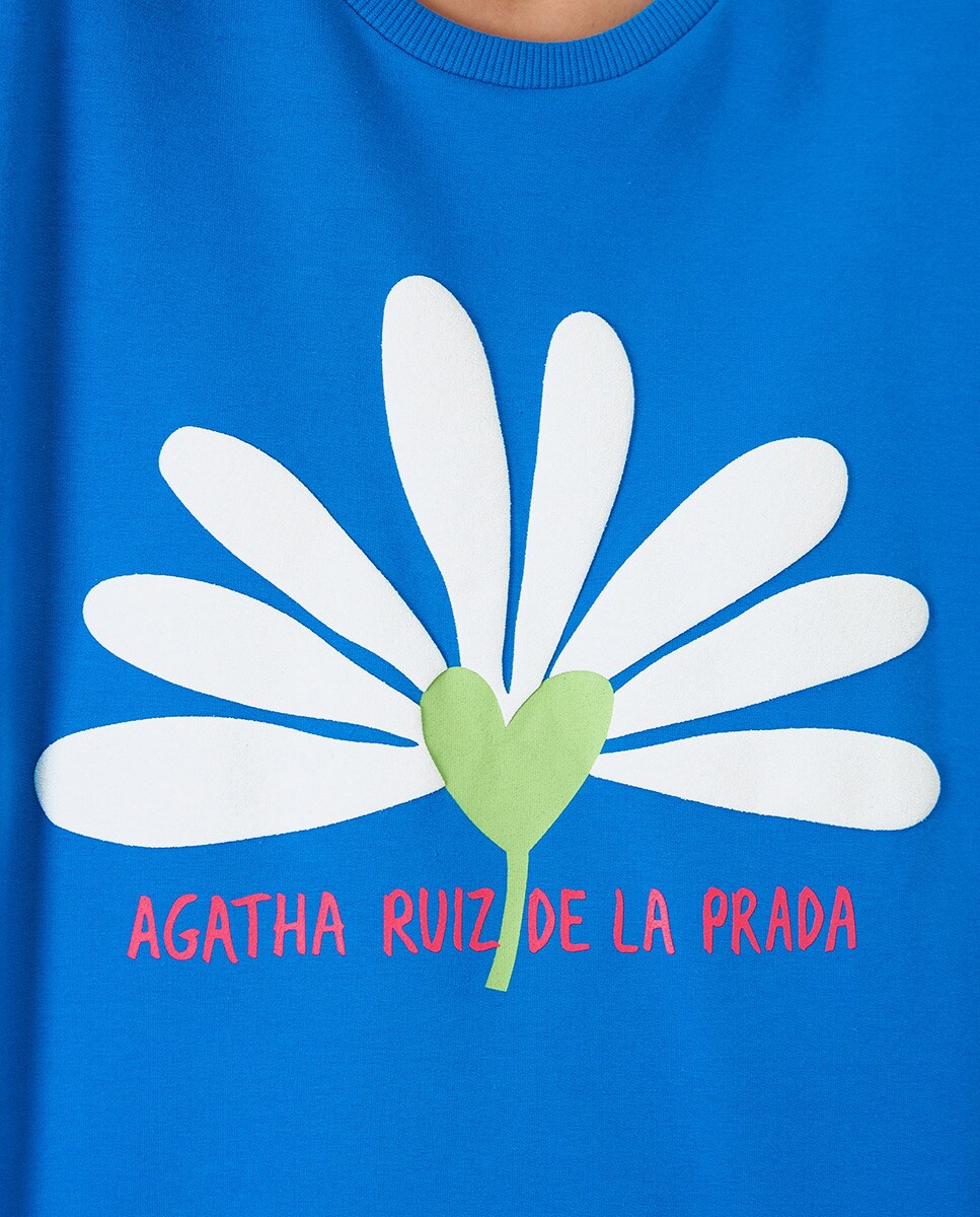 Sudadera de mujer azul margarita · Agatha Ruiz de la Prada · El Corte Inglés