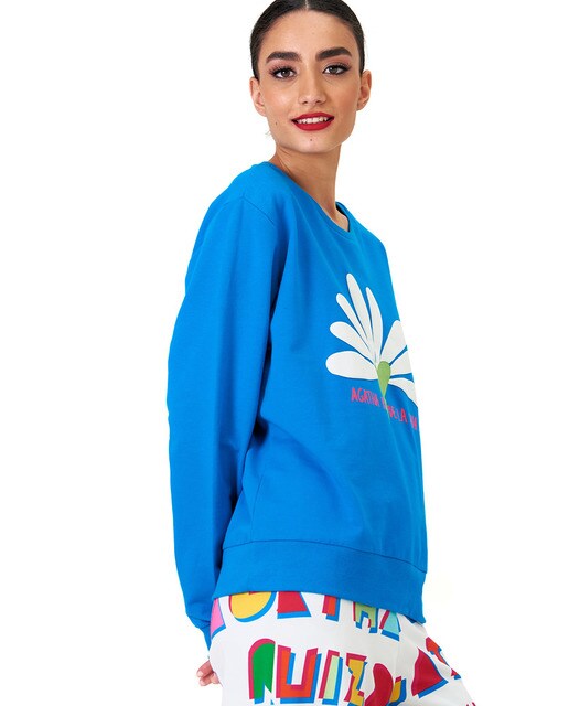 Sudadera de mujer azul margarita · Agatha Ruiz de la Prada · El Corte Inglés