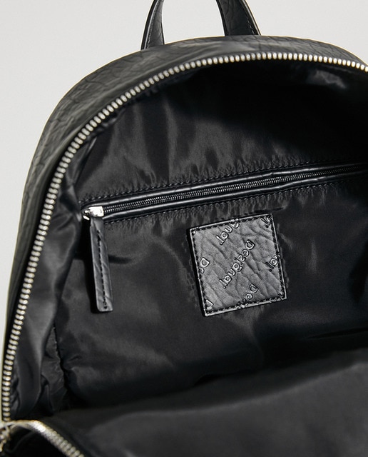 Mochila pequeña Rising Mombasa en negro con bordados a tono · Desigual · El  Corte Inglés