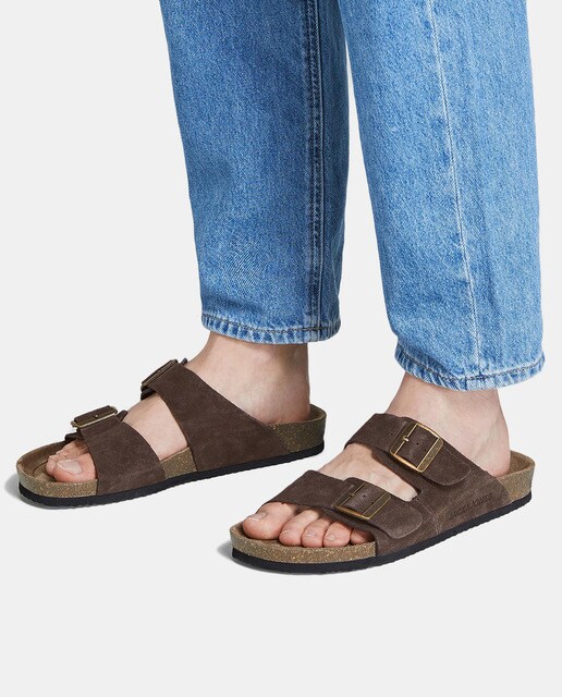 Sandalias de hombre en ante con doble tira y hebillas · Jack \u0026 Jones · El  Corte Inglés