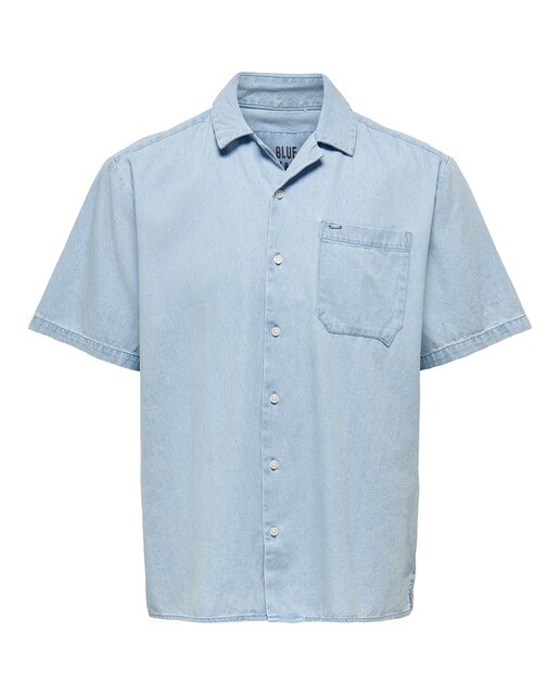 Camisa vaquera de hombre regular de manga corta · Only \u0026 Sons · El Corte  Inglés