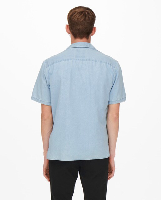 Camisa vaquera de hombre regular de manga corta · Only \u0026 Sons · El Corte  Inglés