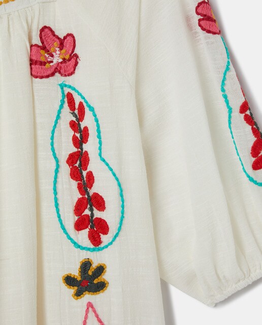 Vestido midi con bordados · Fórmula Joven · El Corte Inglés