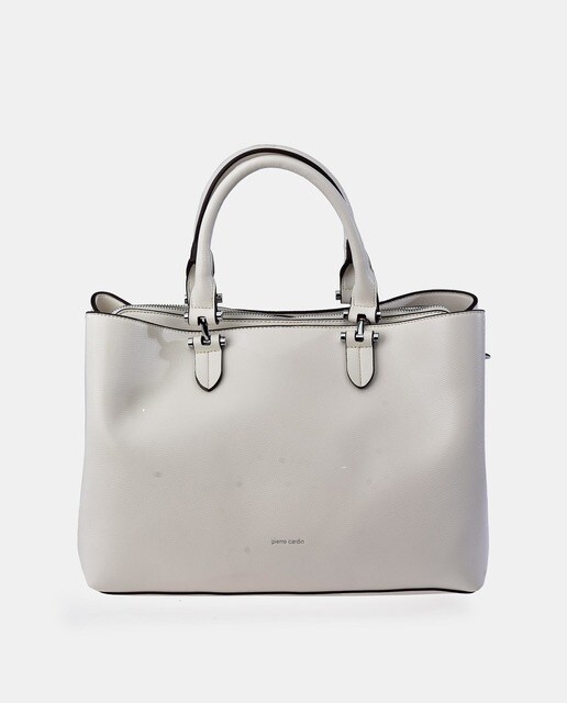 Bolso de mano grande liso en blanco con detalle de la marca · Pierre Cardin  · El Corte Inglés