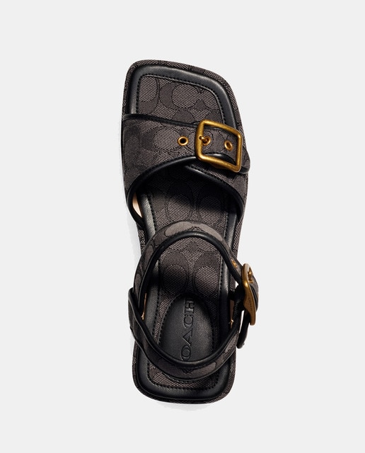 Sandalias de plataforma de mujer en negro con estampado de la marca · Coach  · El Corte Inglés
