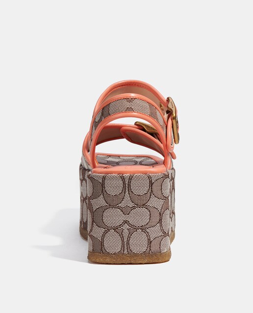 Sandalias de plataforma de mujer en marrón con estampado de la marca ·  Coach · El Corte Inglés