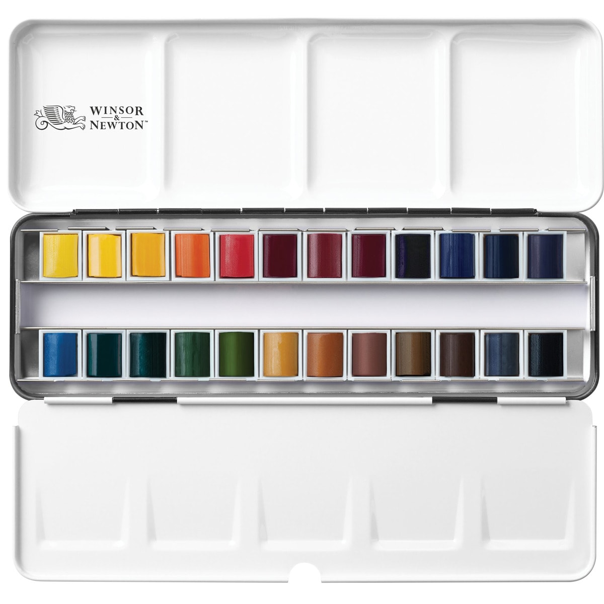 Caja Metálica de 24 Medio Godets de Acuarela Winsor & Newton Multicolor 5