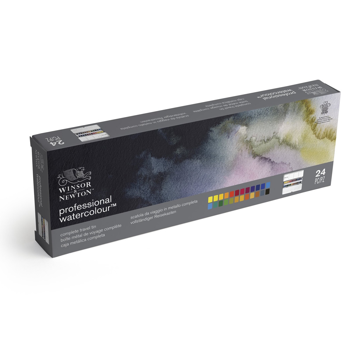 Caja Metálica de 24 Medio Godets de Acuarela Winsor & Newton Multicolor 3