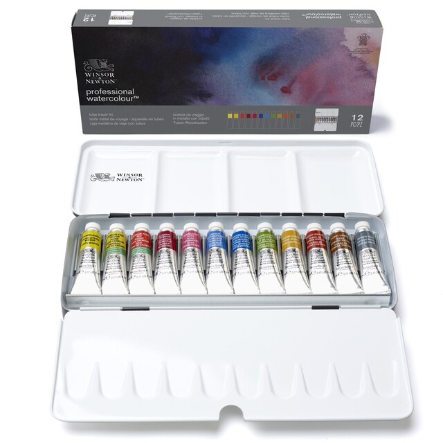 Imagen 0 de Caja Metálica Ligera de 12 Tubos de Acuarela Sketchers Winsor & Newton Multicolor