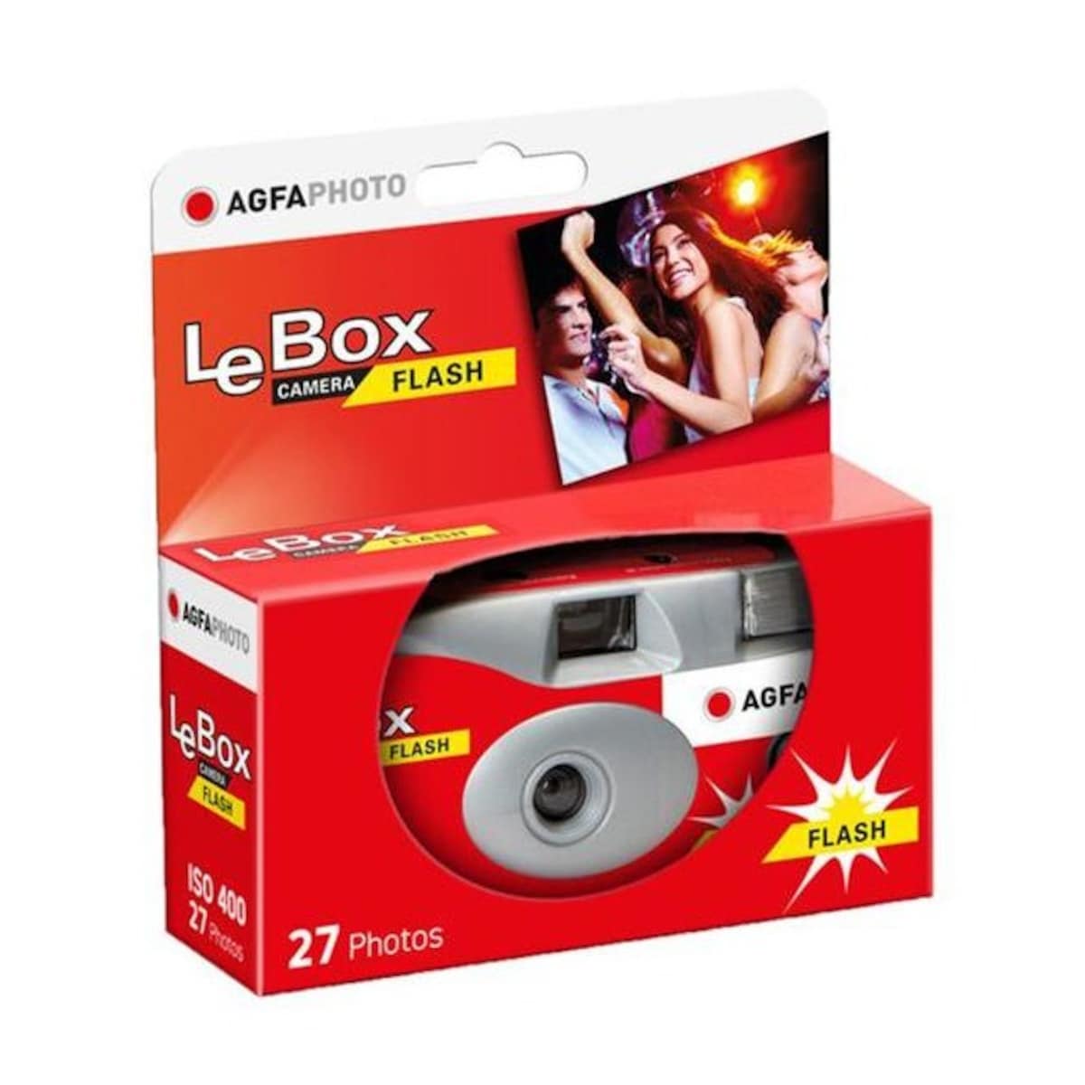 Câmara Descartável AgfaPhoto Lebox 400 - 27 Exposições com Flash Preto-1