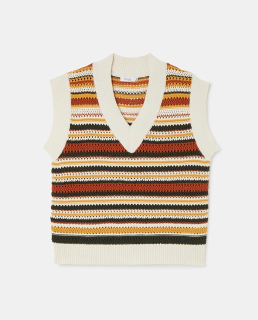 Chaleco crochet de mujer a rayas · Fórmula Joven · El Corte Inglés