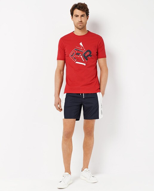 Camiseta de hombre roja logo en relieve · Roberto Verino · El Corte Inglés