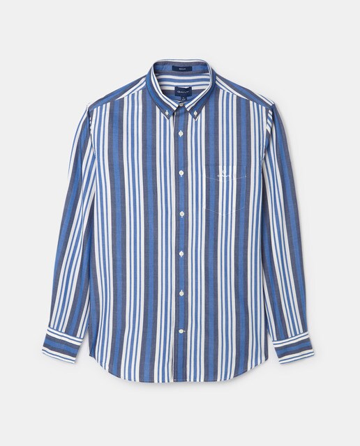 Camisa de hombre regular de rayas azul · Gant · El Corte Inglés