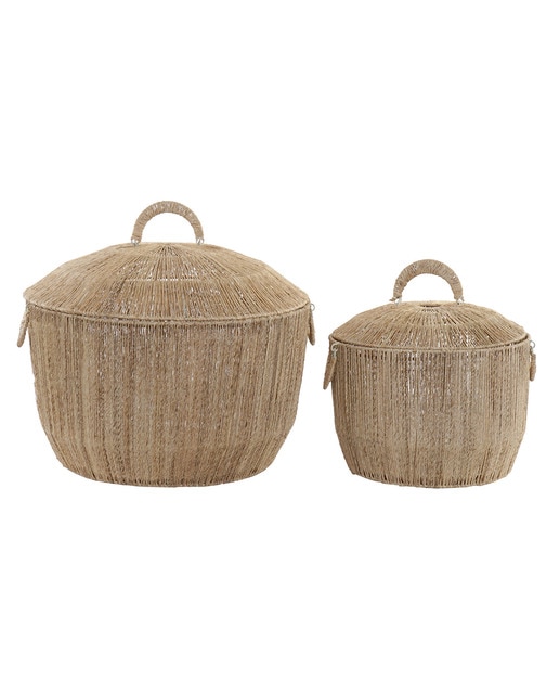 Imagen 0 de Pack 2 cesta yute y metal