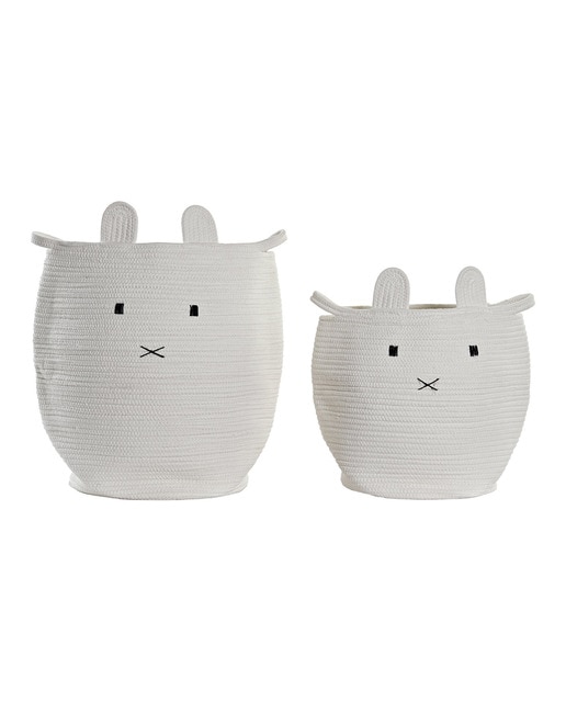 Imagen 0 de Pack 2 cestas de ropa algodón