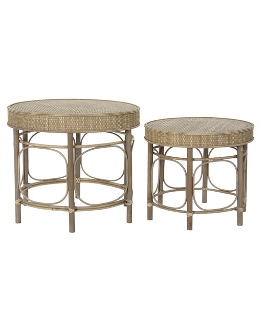 Imagen 0 de Pack 2 mesitas auxiliares ratán