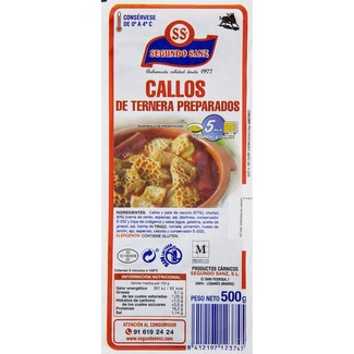 callos de ternera preparados sin lactosa 500 g - Segundo Sanz