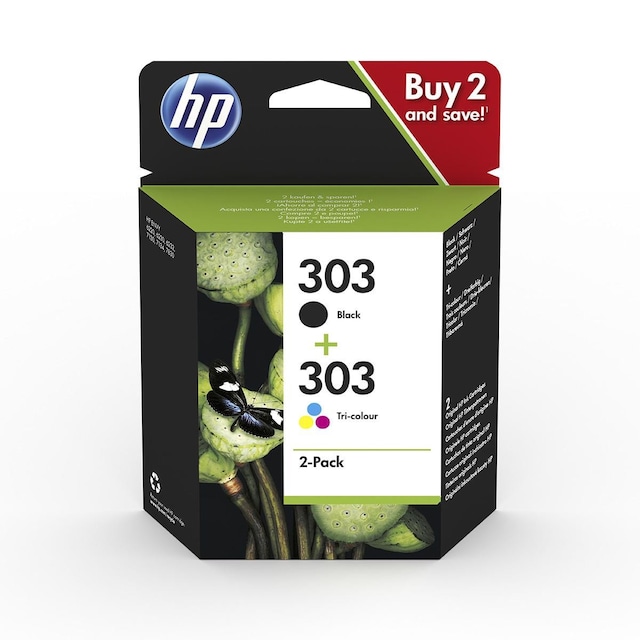 Imagem 0 de Pack 2 de Tinteiros HP Original 3YM92AE 303 Preto/Multicolor, Alto rendimento, Preparado para o HP Instant Ink