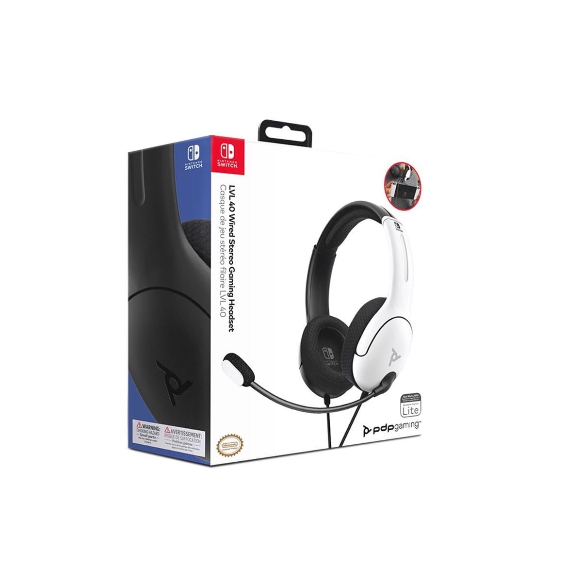 Auscultadores Gaming LVL40 Wired Nintendo Switch Stereo - Preto/Branco Preto / Branco-2