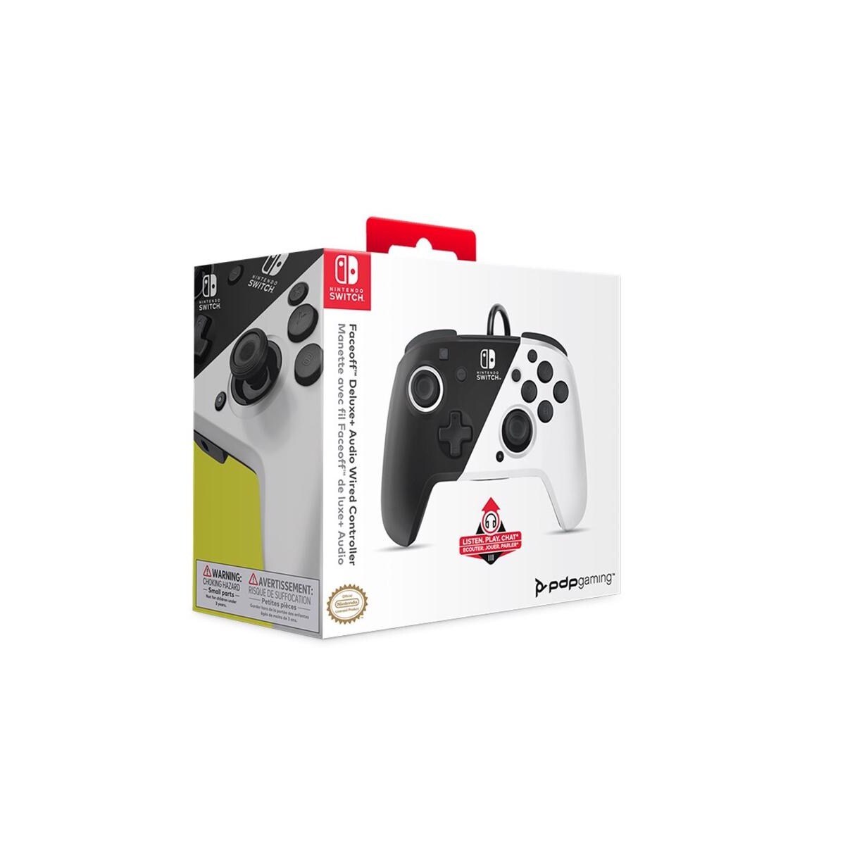 Faceoff Deluxe + Audio Wired Controller para Nintendo Switch - Preto/Branco Preto / Branco-2