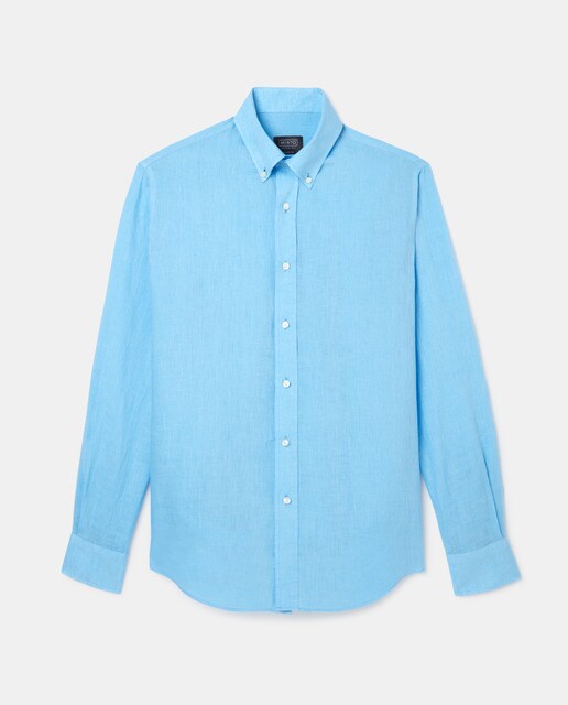 Camisa de hombre classic de lino azul · Mirto · El Corte Inglés