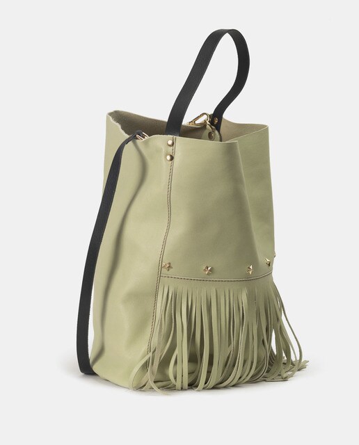 Bolso de hombro Racer Bucket Fringes de piel en verde · Mercules · El Corte  Inglés