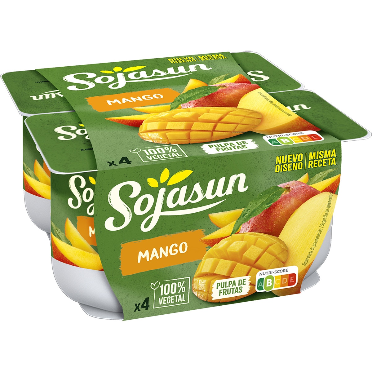especialidad vegetal de soja con mango sin gluten sin lactosa pack 4 unidades 100 g