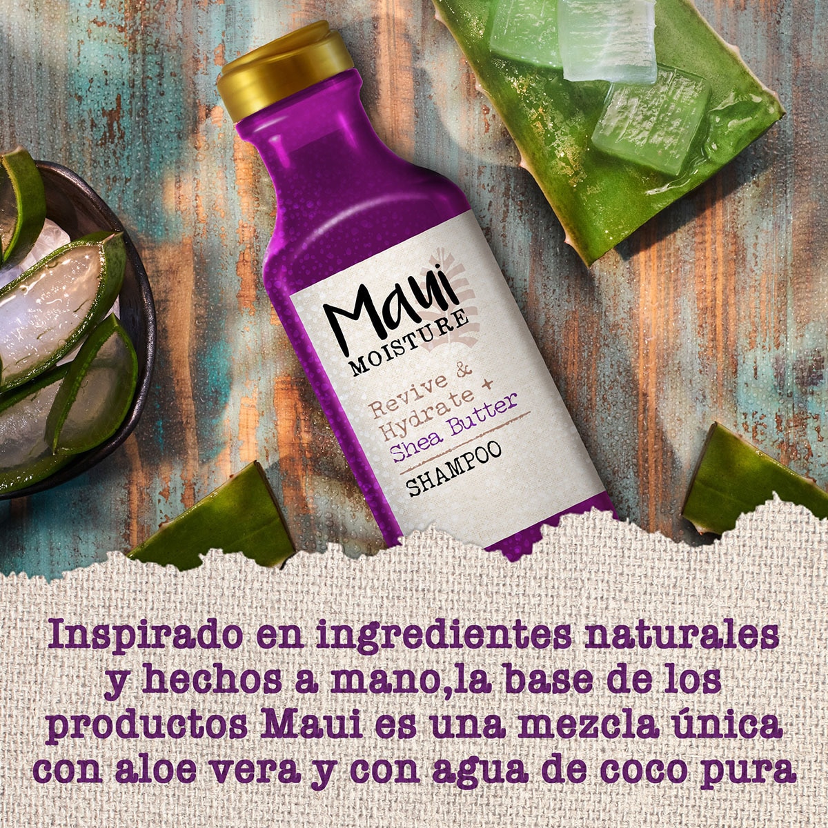 Revive & Hydrate Shea Butter shampoo for dry and damaged hair flask 385 ml · MAUI · Supermercado