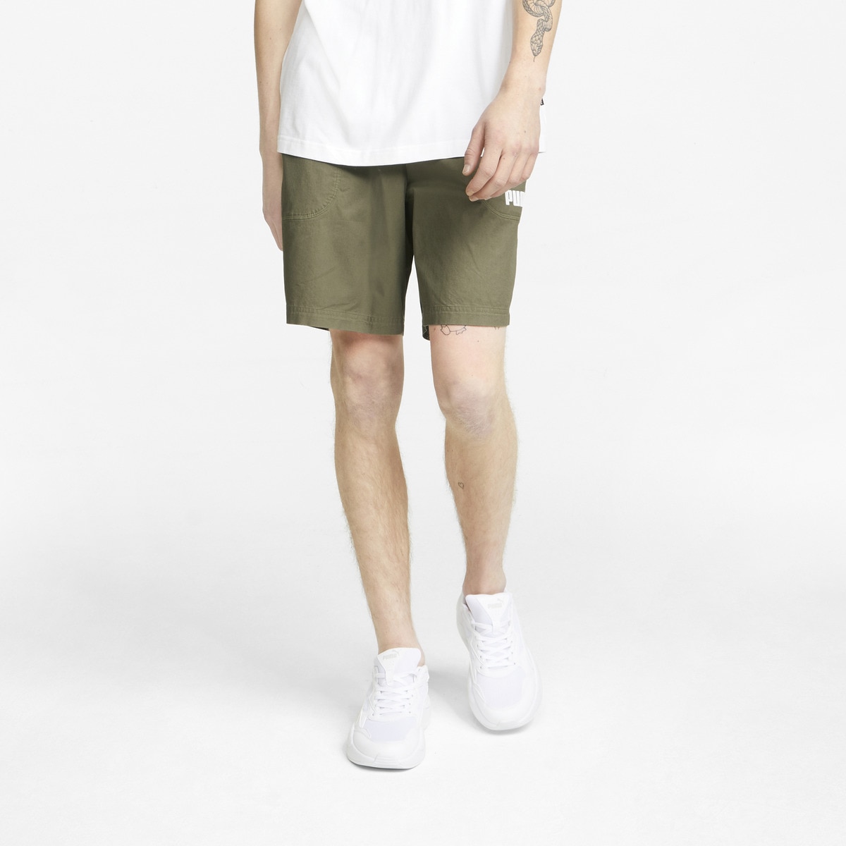 Calções de Homem Modern Basics Chino Verde-escuro-3