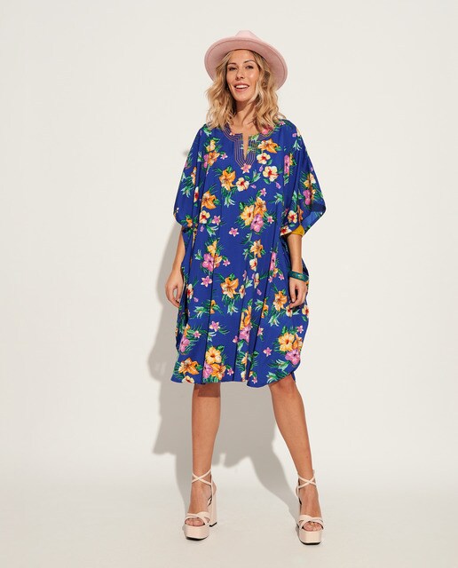 Caftán en color azul con estampado floral · Sunrose Fashions · El Corte  Inglés