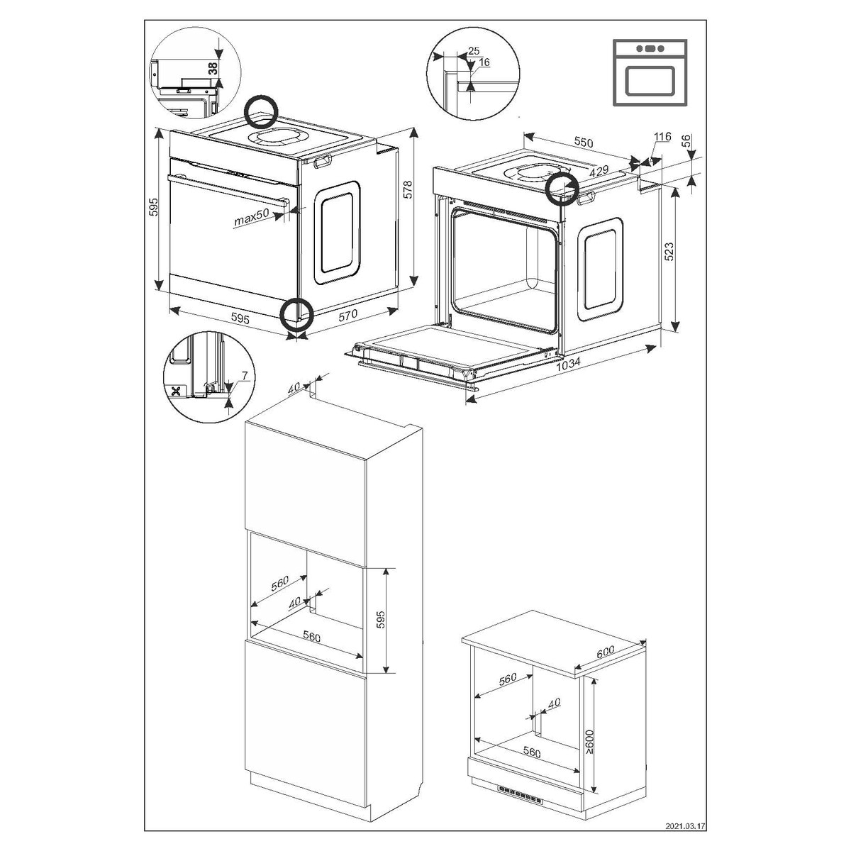 Forno Multifunções Fagor 8H-875TCB com Assistência de Vapor e de 77 Litros - Branco Cristal branco-2