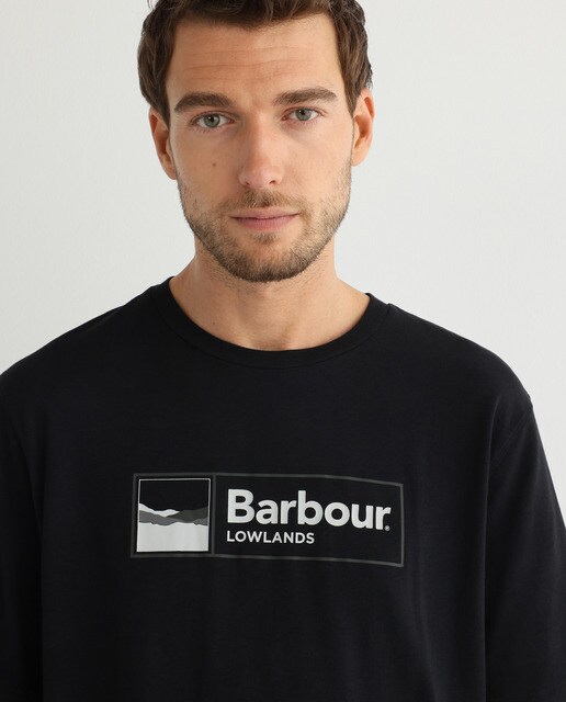 Camiseta de hombre de algodón de manga corta en negro · Barbour · El Corte  Inglés