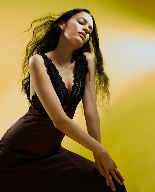 Vestido lencero crochet · Sfera · El Corte Inglés