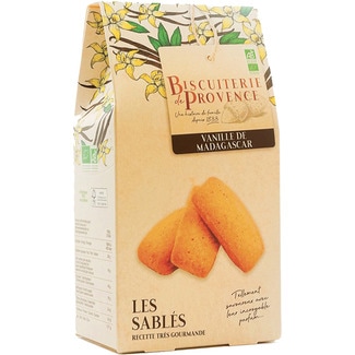 Les Sablés Bolachas com Baunilha Biológicas embalagem 120 g - Biscuiterie De Provence