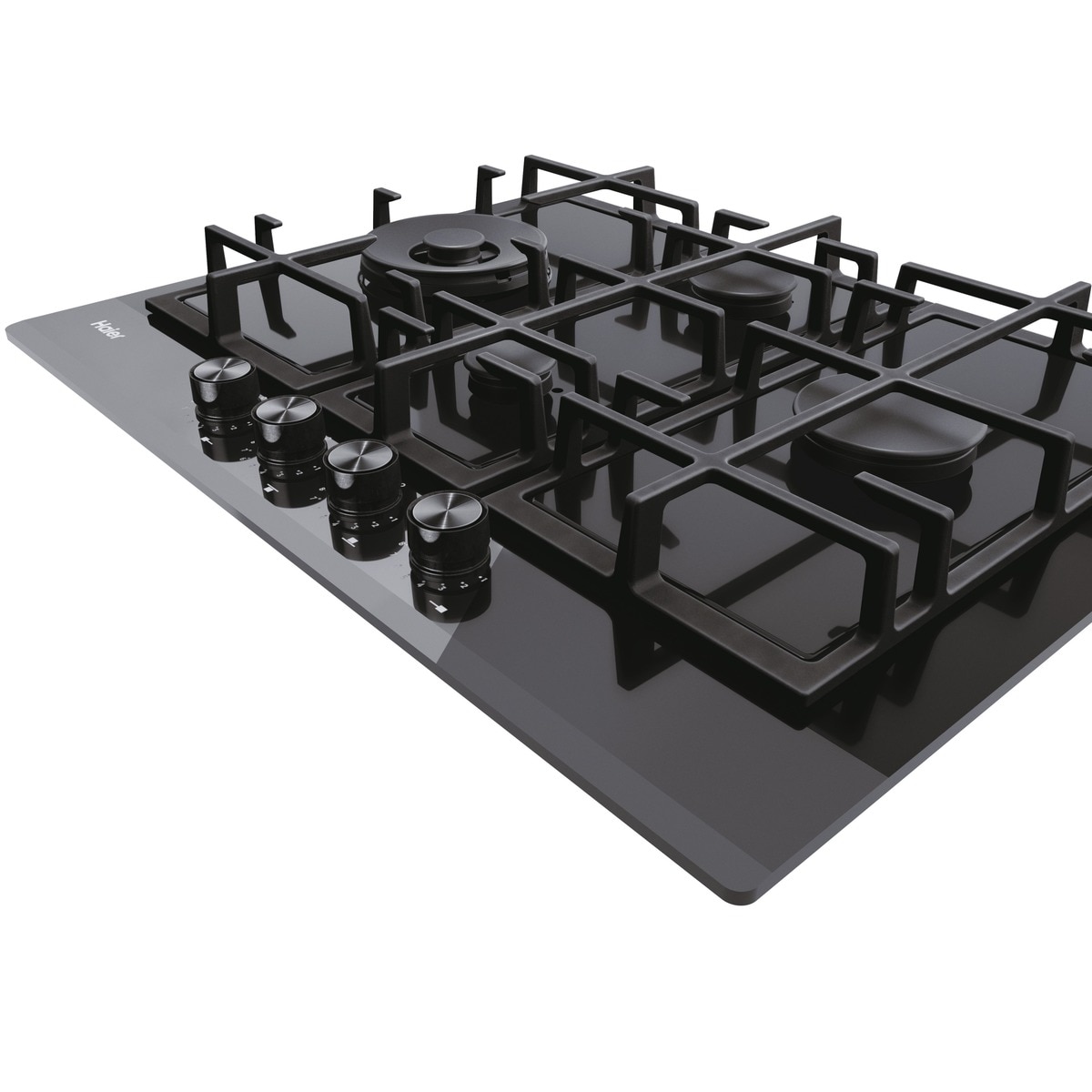 Placa gas Haier 4 quemadores cristal negro - HAVG5D4HB Cristal negro-4