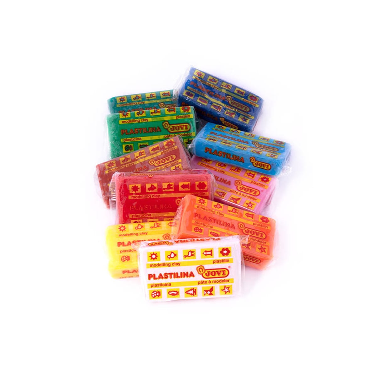 Bandeja 10 Pastillas de Plastilina Jovi 50gr Colores Surtidos Multicolor-3