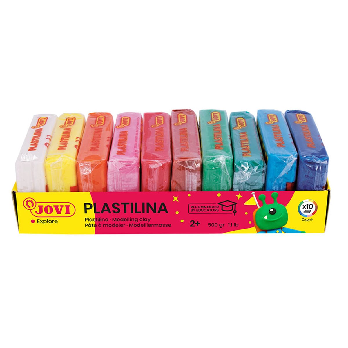 Bandeja 10 Pastillas de Plastilina Jovi 50gr Colores Surtidos Multicolor-2