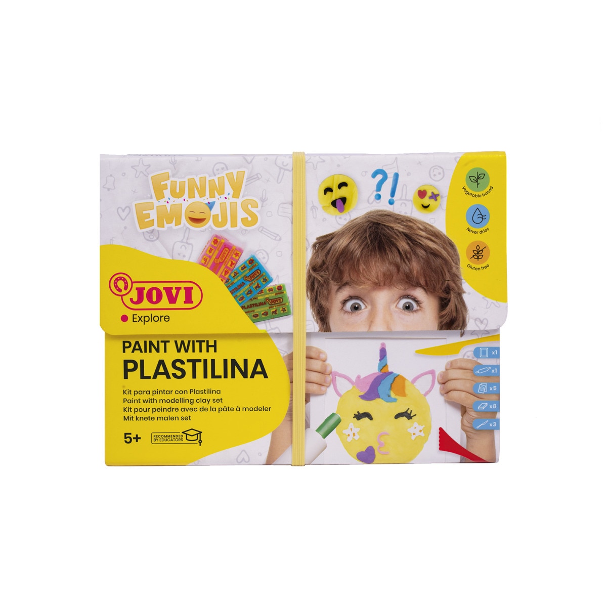 Kits Temáticos para Pintar com Plasticina Funny Emojis Multicolor-2